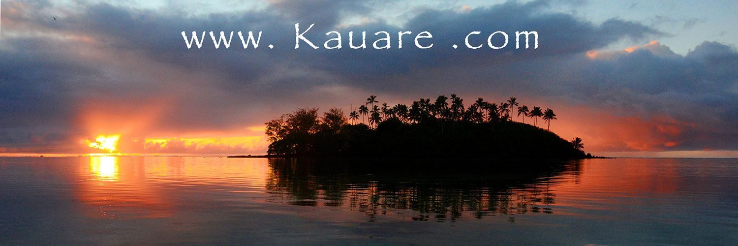 Sunrise over a small island in Rarotonga, Cook Islands