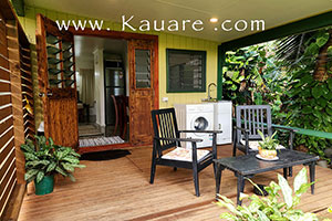 view of the bacj amongst coconout trees